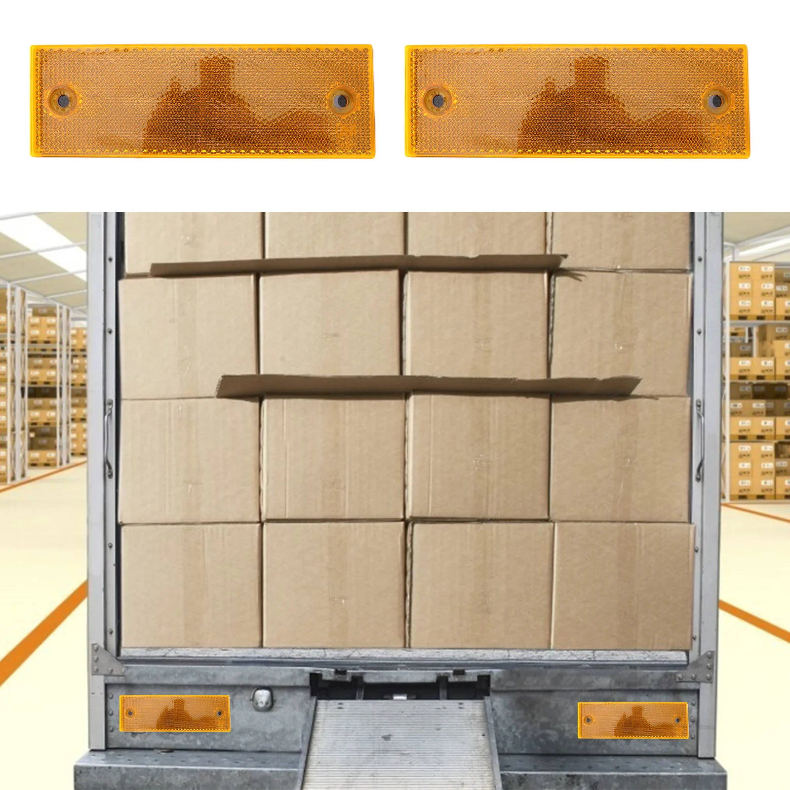 

8Pcs Reflective Safety Tapes for Truck Rear Mounting Holes Warning Signs Night Driving Visibility Car Supplies Reflective