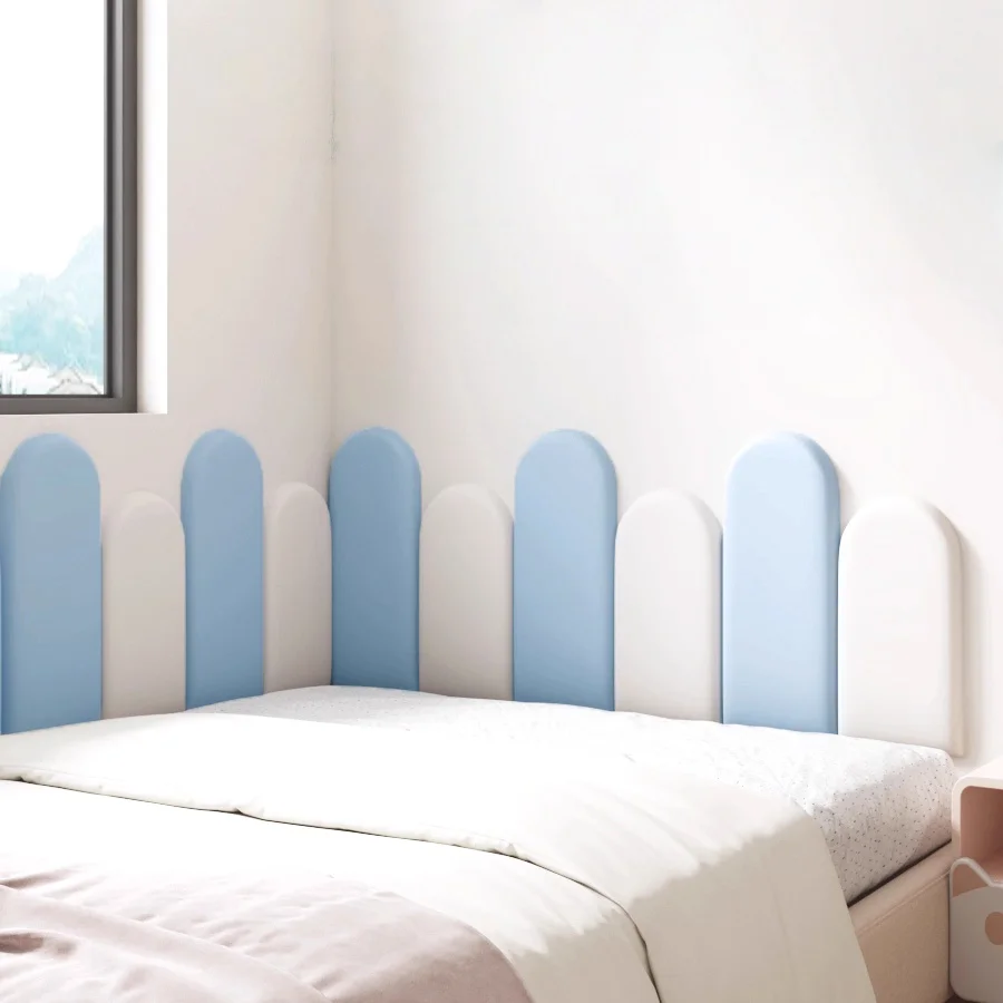 1PC 40x20cm Nordic Style Headboard Bedroom Head Board Stickers Room Anti-collision Wall Panels Home Decoration image 6