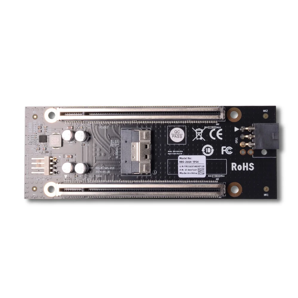 PCIe 4.0 X4+X4 Card Slot Adapter Board Dual X4 Card Backplane Motherboard Split GPU SSD Graphics Network Hard Drives SFF-8654 8i