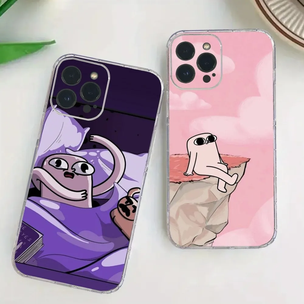 Pink Cartoon Funny big eyes K-Ketnipz Beanbag Phone Case For iPhone16 15 14 13 12 11 10 9  Pro Max XS Max X XR 7 8 Plus Mini TPU