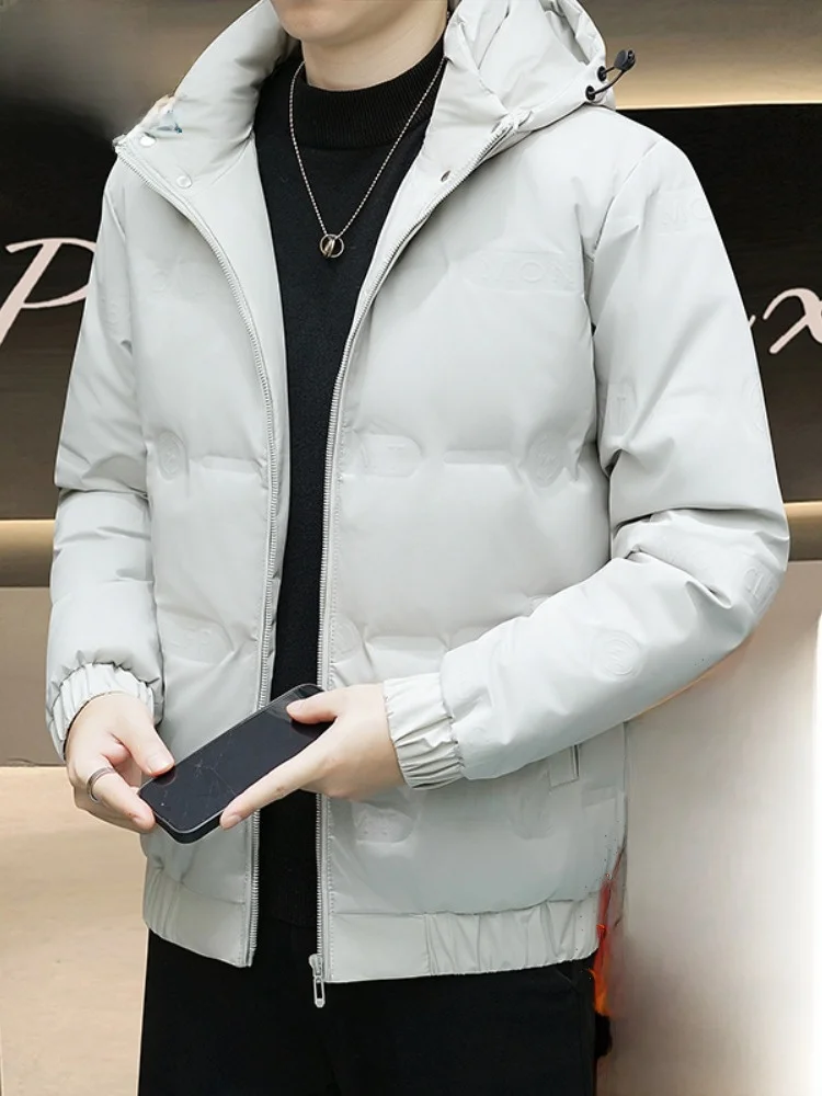 

Paul Men's Winter Workwear down Jaet Hooded Soft Warm Middle-aged Youth Outerwear Casual Faion Polyester Fiber Coat