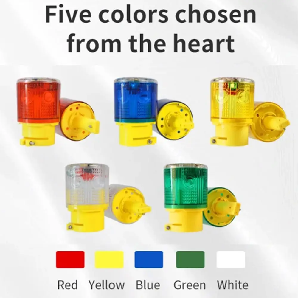 Solar Powered Solar Traffic Warning Light 3 LED 600mAh Safety Signal Light Auto Light Sensor Optical Controlled