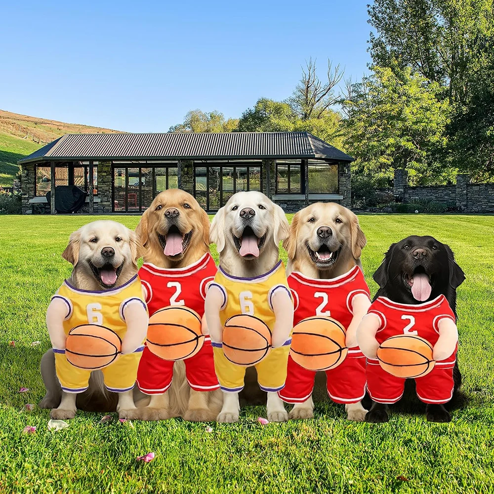 

Dog Basketball Costume with Ball,New Year Party Dog Basketball Player Costume,Funny Cosplay Clothes for Small Medium Dogs