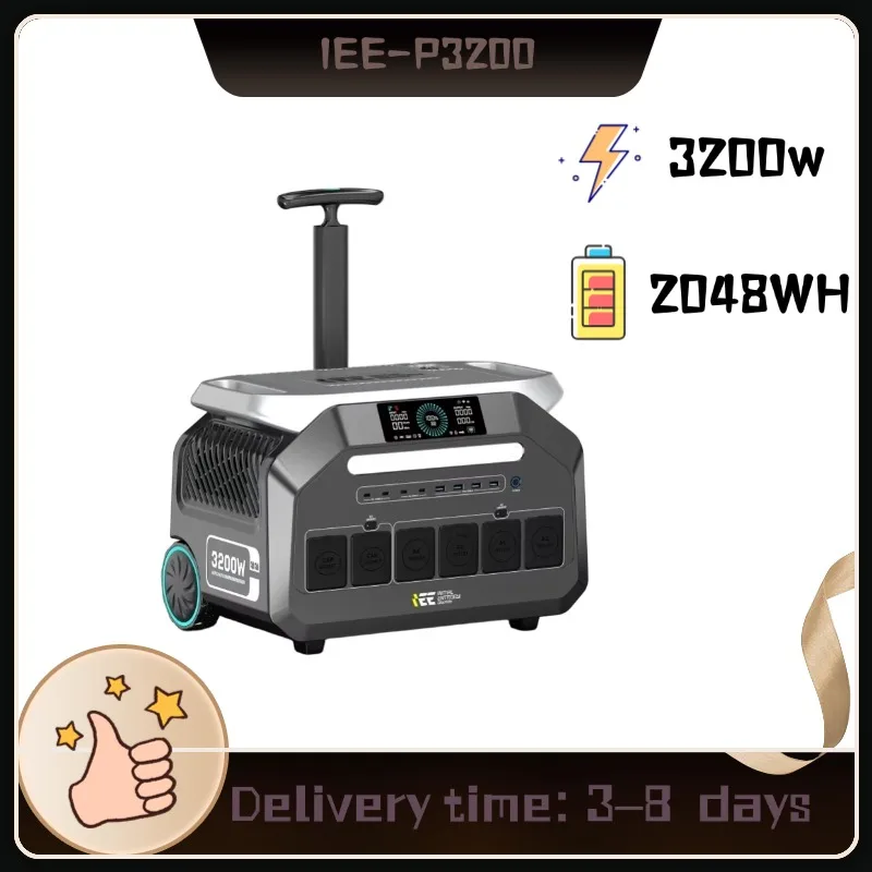 IEE P3200 Powerstation 2048Wh |   3200W reine Sinuswellenleistung |   1800W Schnellladung |   A-Klasse LiFePO4 |   Notstromversorgung für Zuhause, Wohnmobil und Camping – Ultimative Leistung