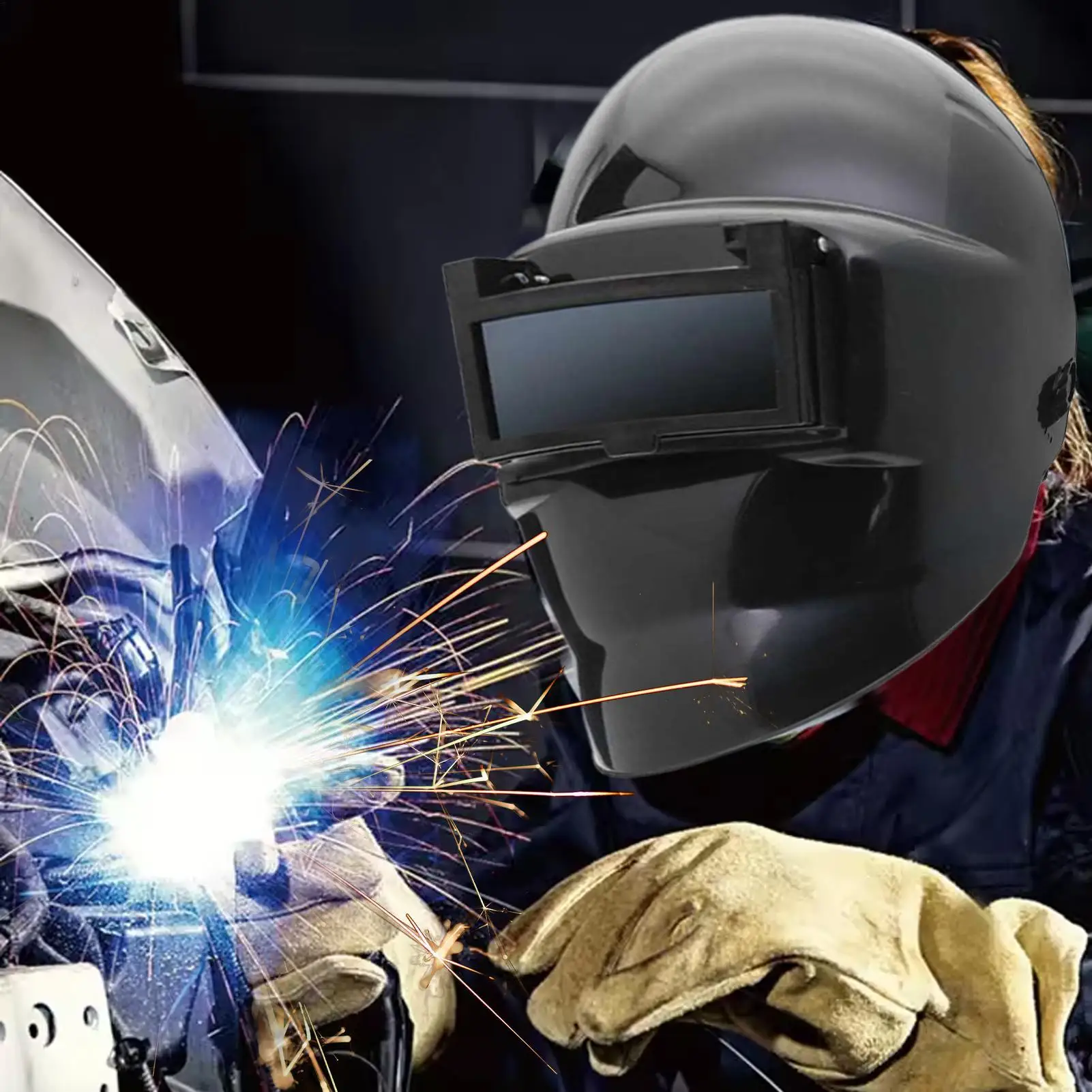 Welding Hood Welding Helmet Heat Protection Double Glass Face Shield Face Protector Soldering Protective Hood Welder Hood