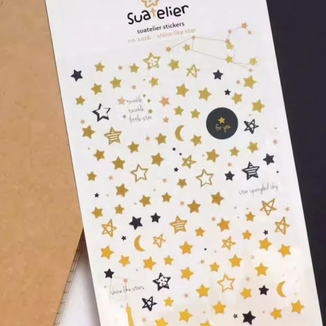 Korean Import Original Suatelier Hollow Star Tower Diary Sticker DIY Scrapbook Decor Stationery Stickers School Office Supply