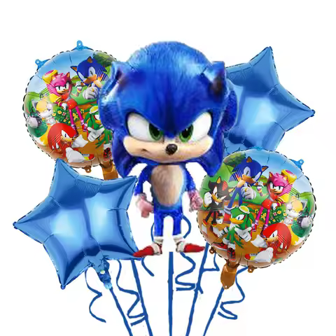 Hot-selling Blue Sonic-themed Digital Combination Balloon Set Birthday Decoration Balloon That Children Love Gift for Kids