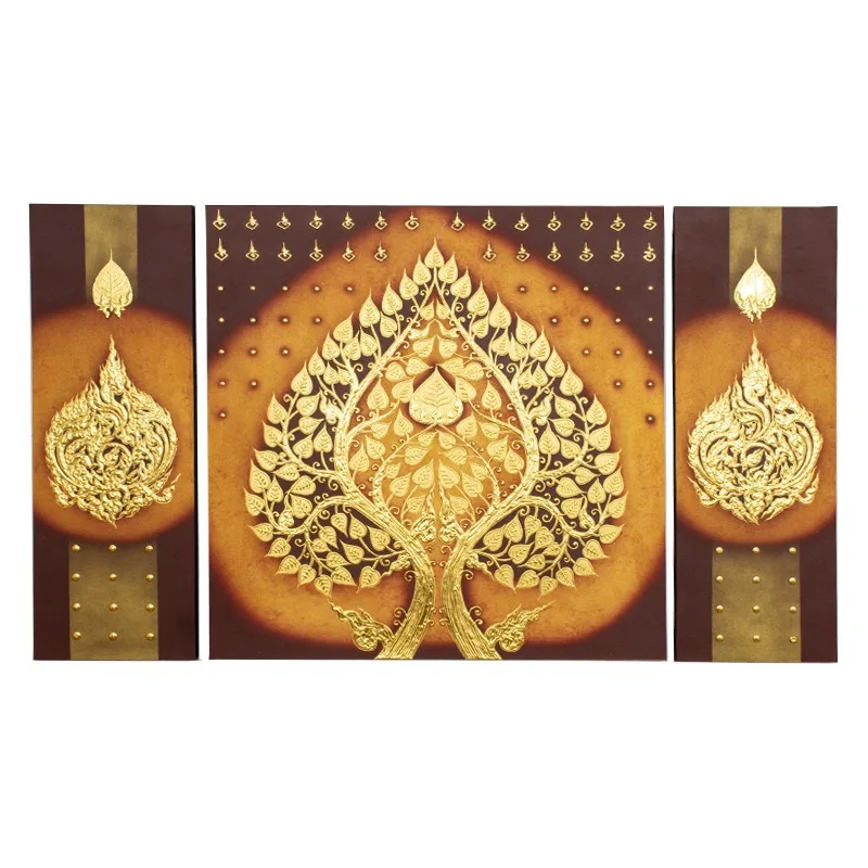 South East Asia style mural Bodhi tree decorative painting restaurant hanging painting wall painting