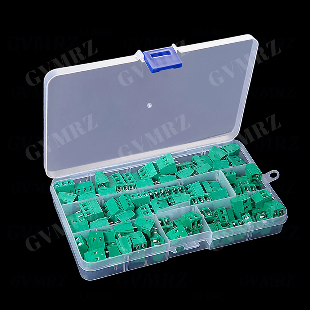 80PCS PCB Screw KF128-2 KF128-3 Terminal Block Connector  KF128 Pitch 5.0MM 2P 3P Splicable Kit Box KF128-3 KF128-2 2P 3P
