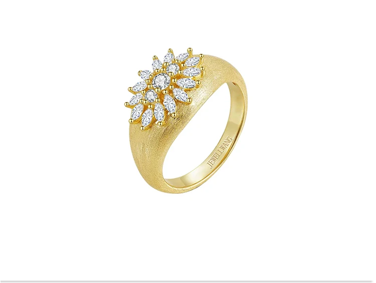 JEWELLWANG Marquise-Ring mit weißem Saphir, gebürstetes S925-Silber, dick, 18 Karat vergoldet, modischer Hochzeits- und Verlobungsschmuck, edler Schmuck – Detail 6