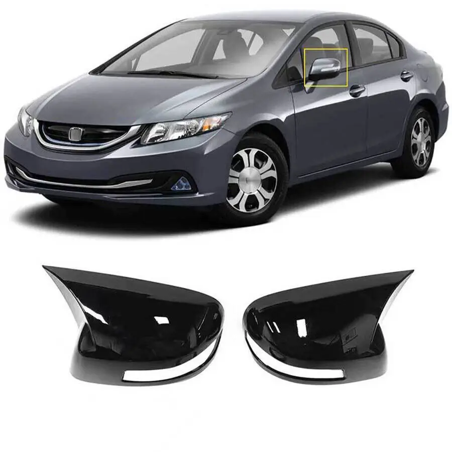 

Suitable for Honda Civic 2013 - 15 Glossy Black OX Speaker Side Mirror Cover Trim 2X-