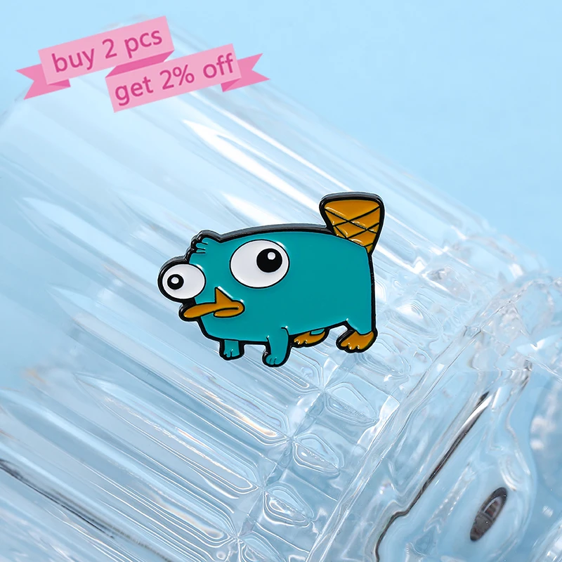 Cute Monster Enamel Pins Custom Cartoon Animation Duckbill Brooches Lapel Badges Clothes Animal Jewelry Gift for Kids Friends