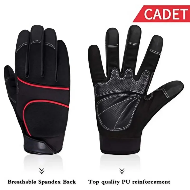 XYEHS Cadet Safety Work Gloves for Palm & Fingertip Reinforced, Abrasion Resistant Comfortable for Construction Outdoor Sports