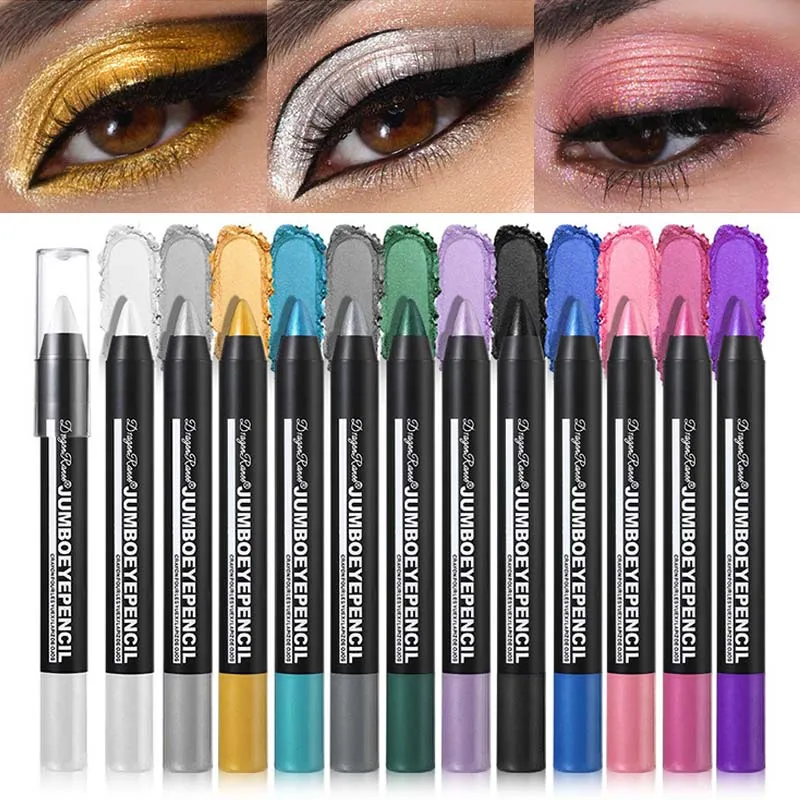 1PC Pearlescent Matte Eyeshadow Pencil Waterproof Long Lasting Shimmer Highlighter&Eye Shadow Eyeliner Stick Eyes Makeup Tool