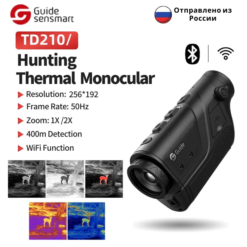 Guide Thermal Imager for Hunting TD210 Monocular WiFi Connection Wild Boar Wolf Rabbit Outdoor Observation Thermal Camera