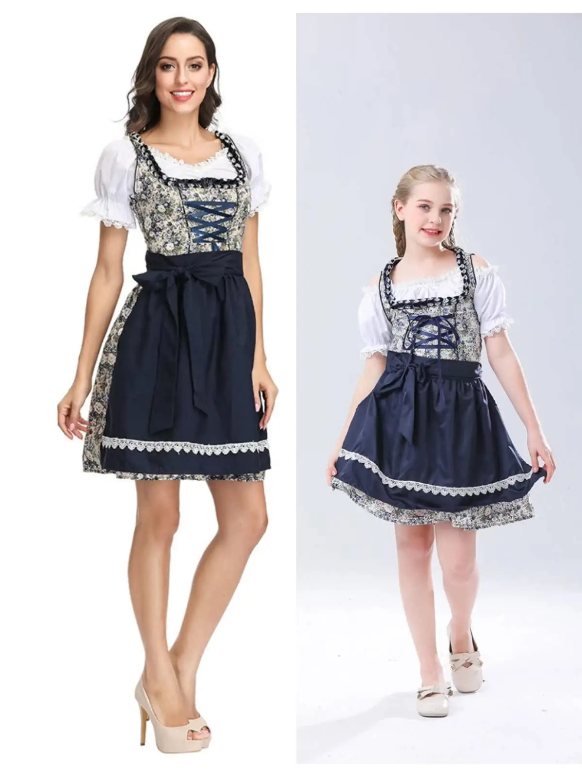 Di grandi Dimensioni Bla Floreale Mh Beer Festival Cameriera Gonna Lunga loween Beer Maid Role-plang Costume Primavera 2023 Faion