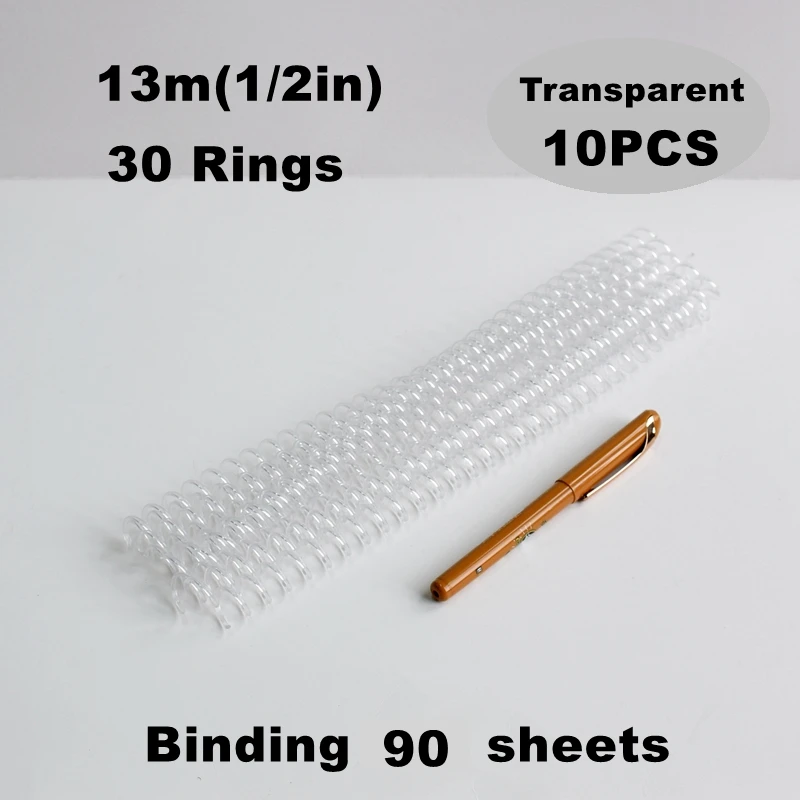5/10PCS High Capacity Plastic Spiral Binding Coils, DIY Book Rings