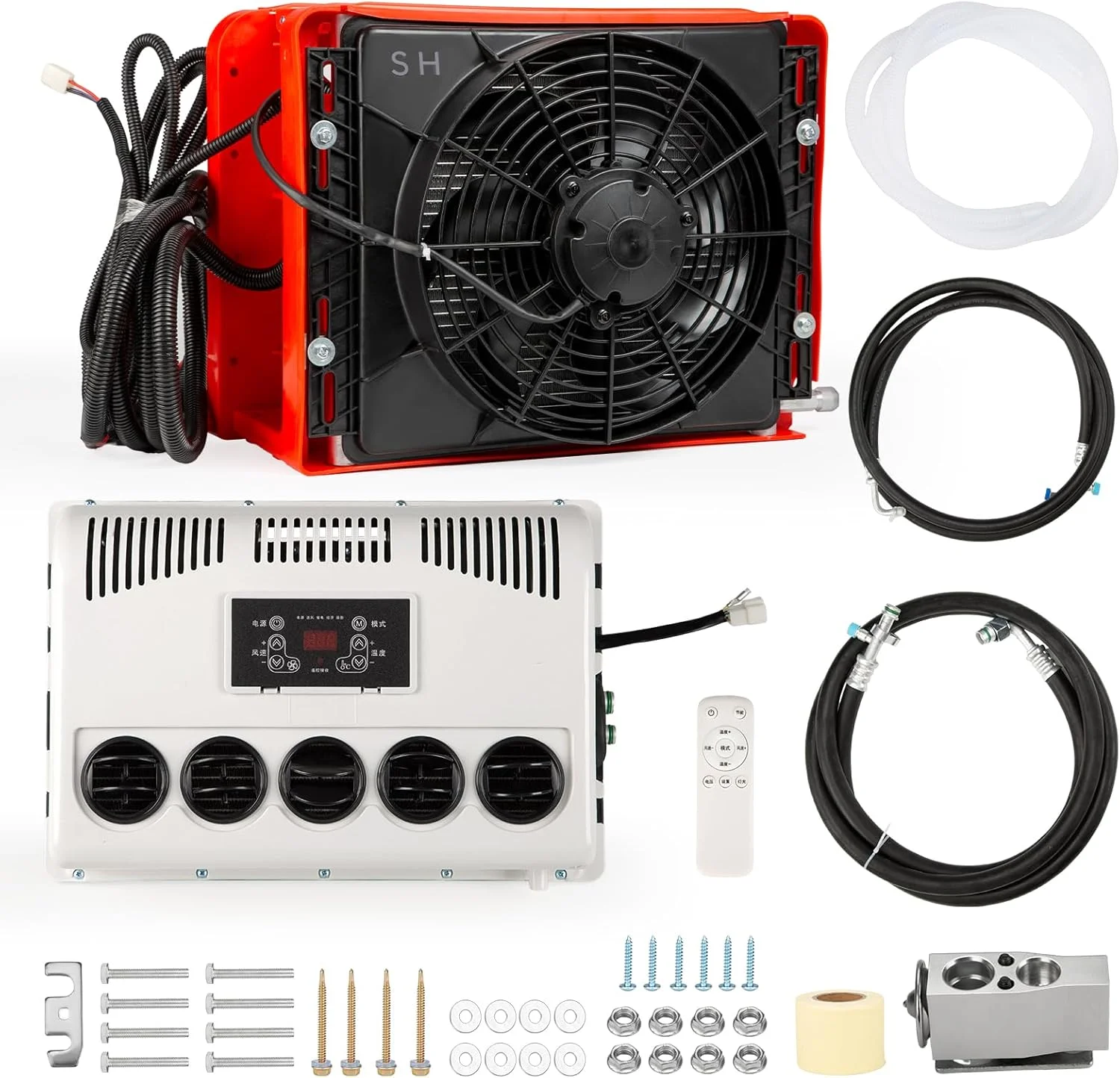 RV air conditioner split type 13000btu, suitable for modified campers, trucks, RVs, trailers, excavators, trucks, etc