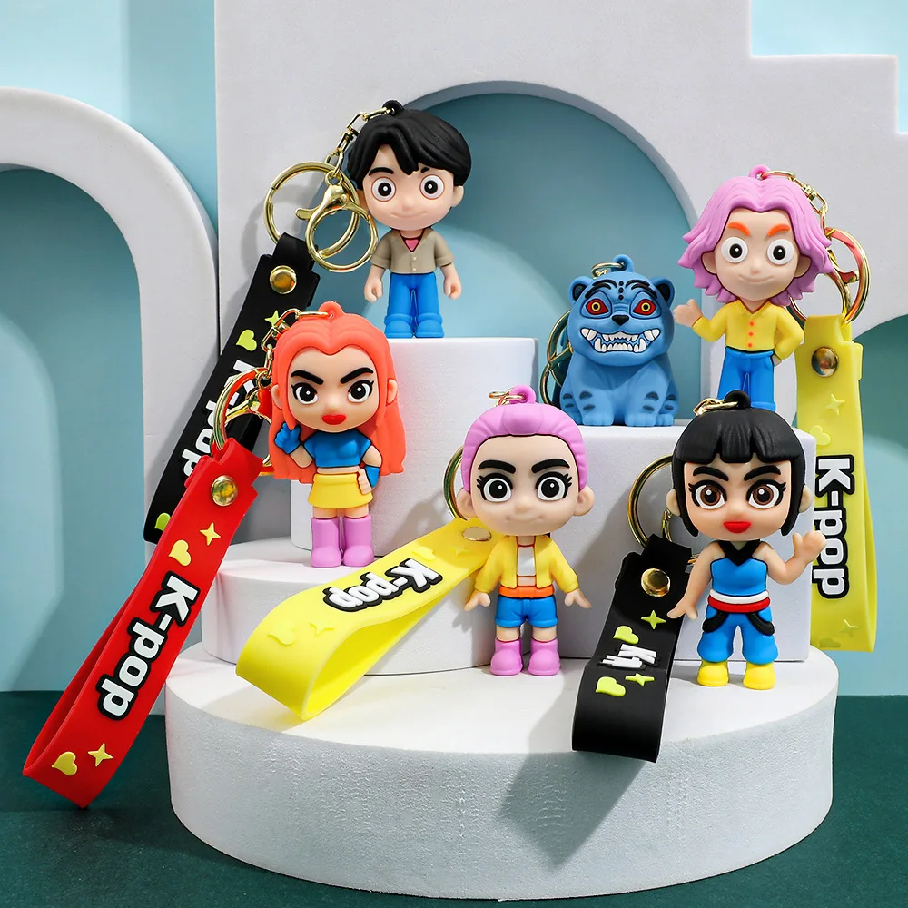 

New Kpop Demon Hunters Dolls Keychain Toys Kawaii Anime Toy Pvc Backpack Pendant Kids Birthday Christmas Gifts