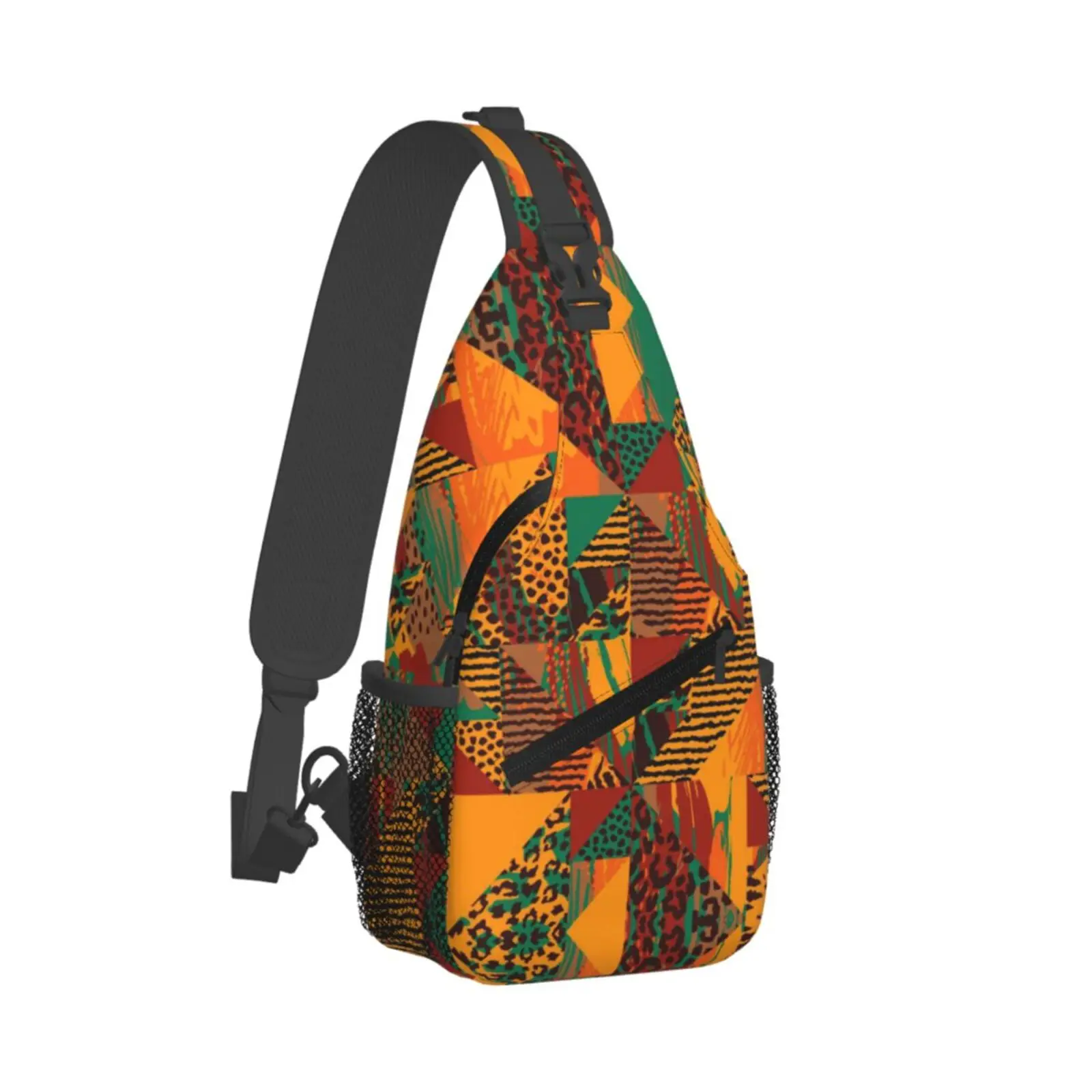 Triangle Boho Print Print Chest Bags Crossbody Sling Bag Travel Hiking Sports Backpack Casual Lightweight Daypack for Men Women