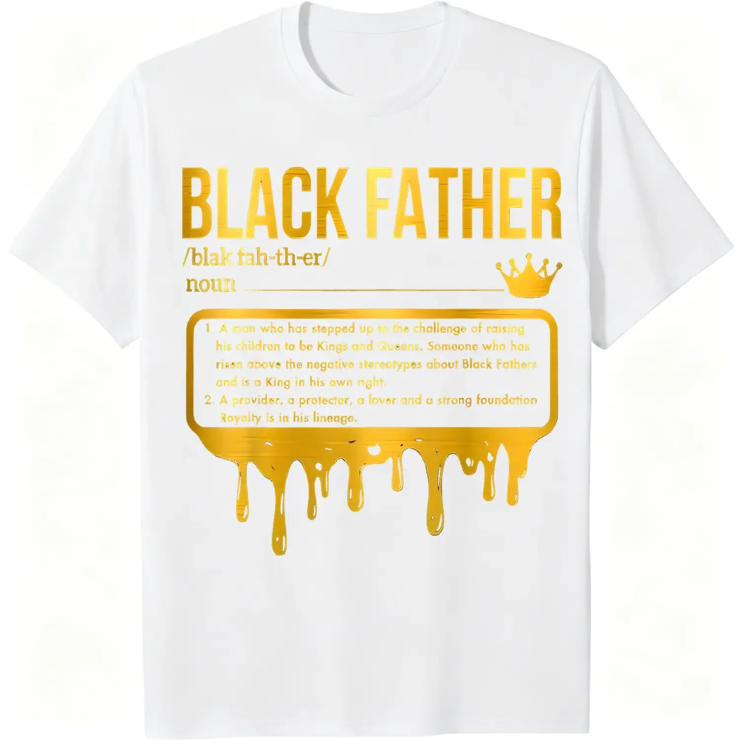 Printing Black Father Definition African American Dad T Shirt for Father's Day Unisex Fashion M 5XL