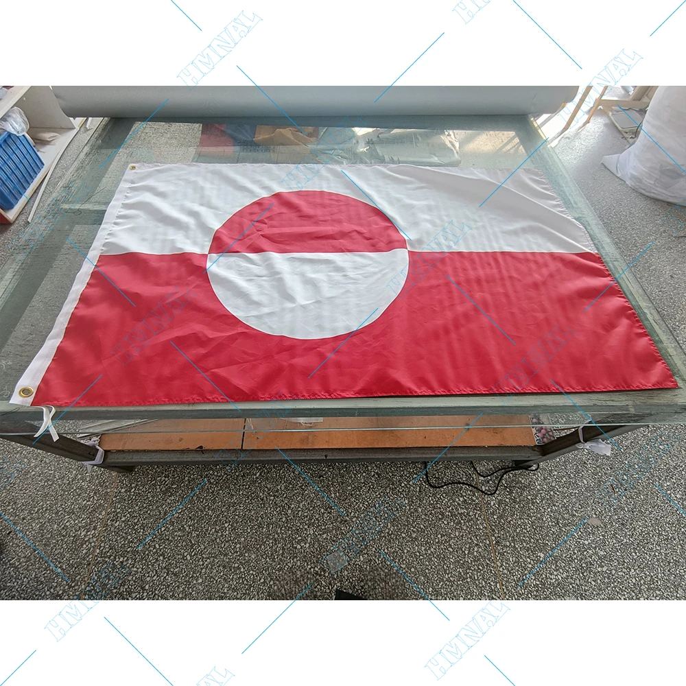 Flag of Greenland BANNER For 3'X5' OR 2X3FT CUSTOM ART HISTORY HOME DECORATION Flag