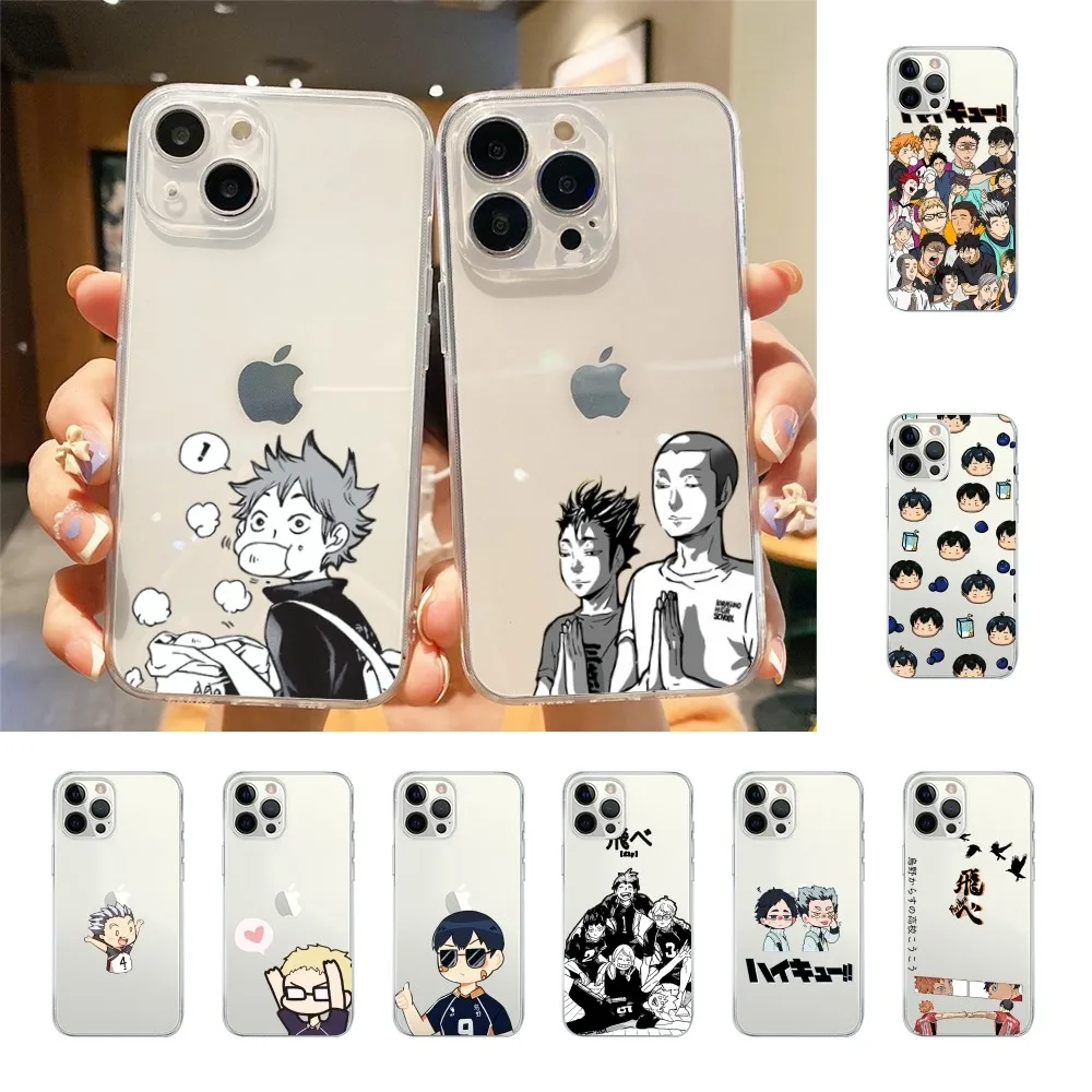 Japan Anime Oya Oya Oya Haikyuu Phone Case For Iphone 15 11 13 14 Pro Max 7 8 Plus X Xr Xs Max Se2020 12mini Transparent Cover