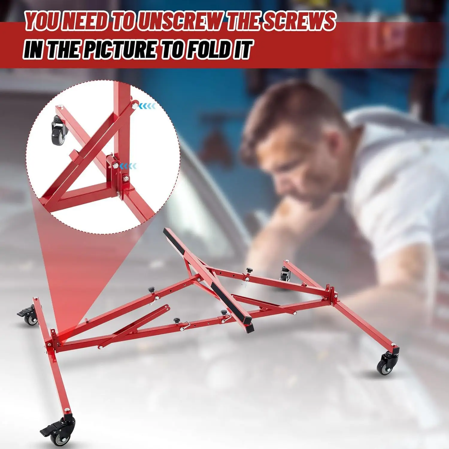 

Large Folding Placement Truck Lathe Paint Sheet Metal Stand Holds 600+ lbs Adjustable Height