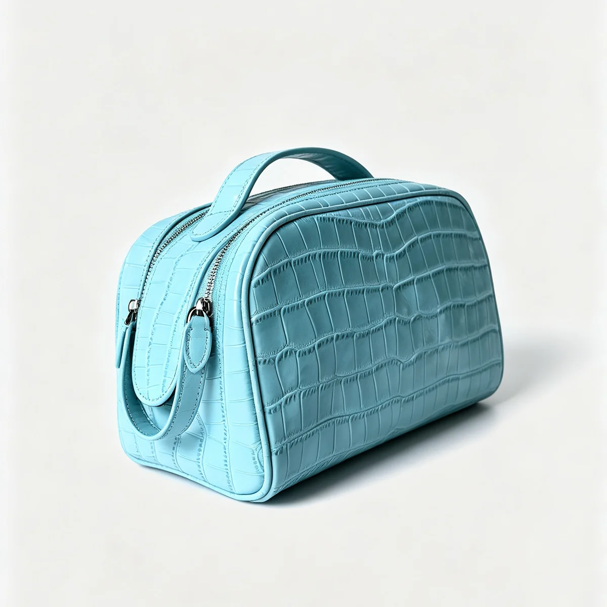Echtleder-Kosmetiktasche mit Krokodil-Textur, Reise-Kosmetikbeutel, große Kapazität, Unisex-Organizer, mehrere Farben zur Auswahl. – Detail 23