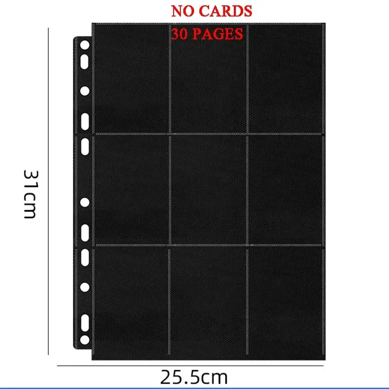 

Cards Holder Albums 3 Inch 9 Pocket Black Card Pages 30 50 100 For Trading Card