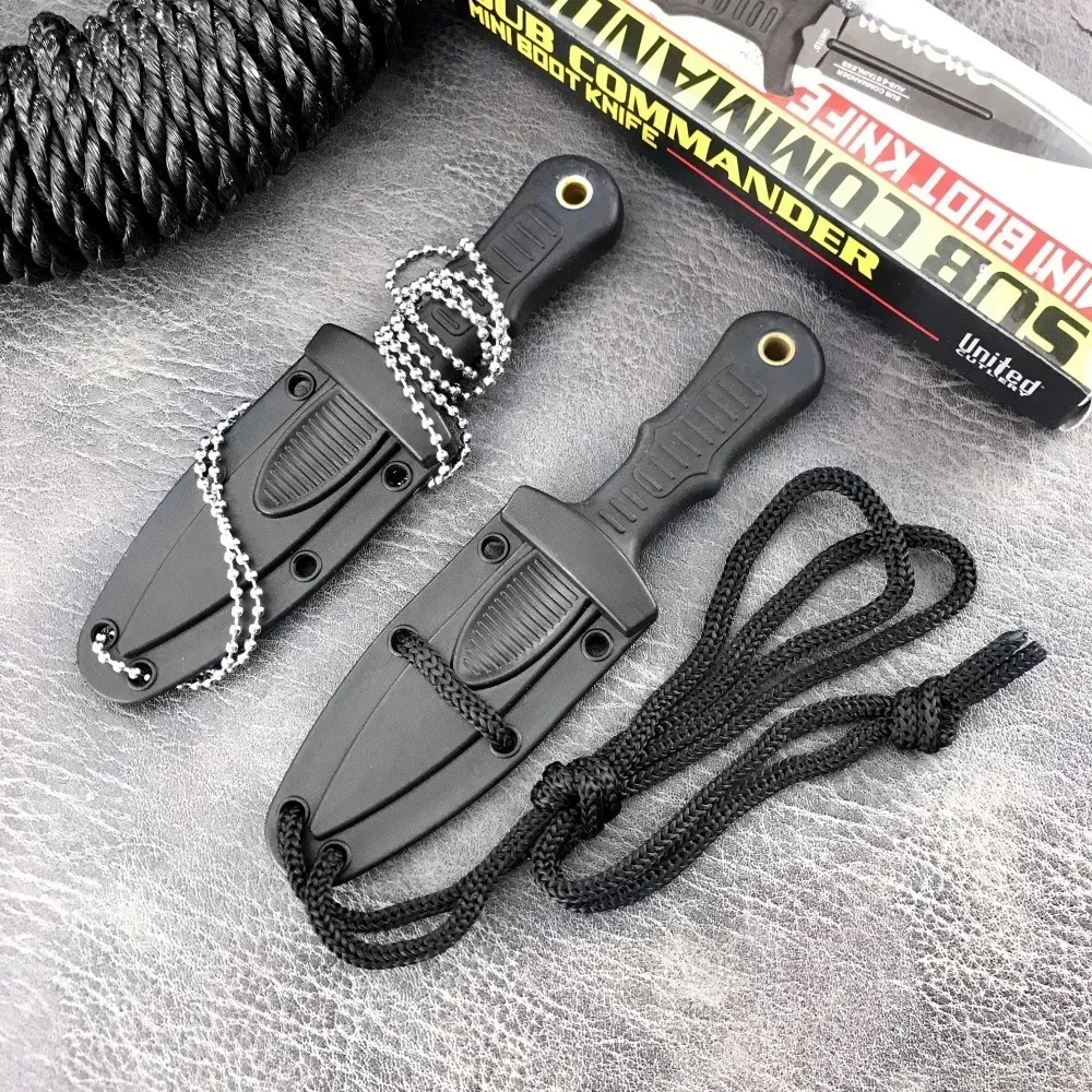 Mini Neck Keychain Setting Knife 440c Blade Nylon Fiber Handle  Military Tactical Survival Outdoor Knife Cutting EDC Tool