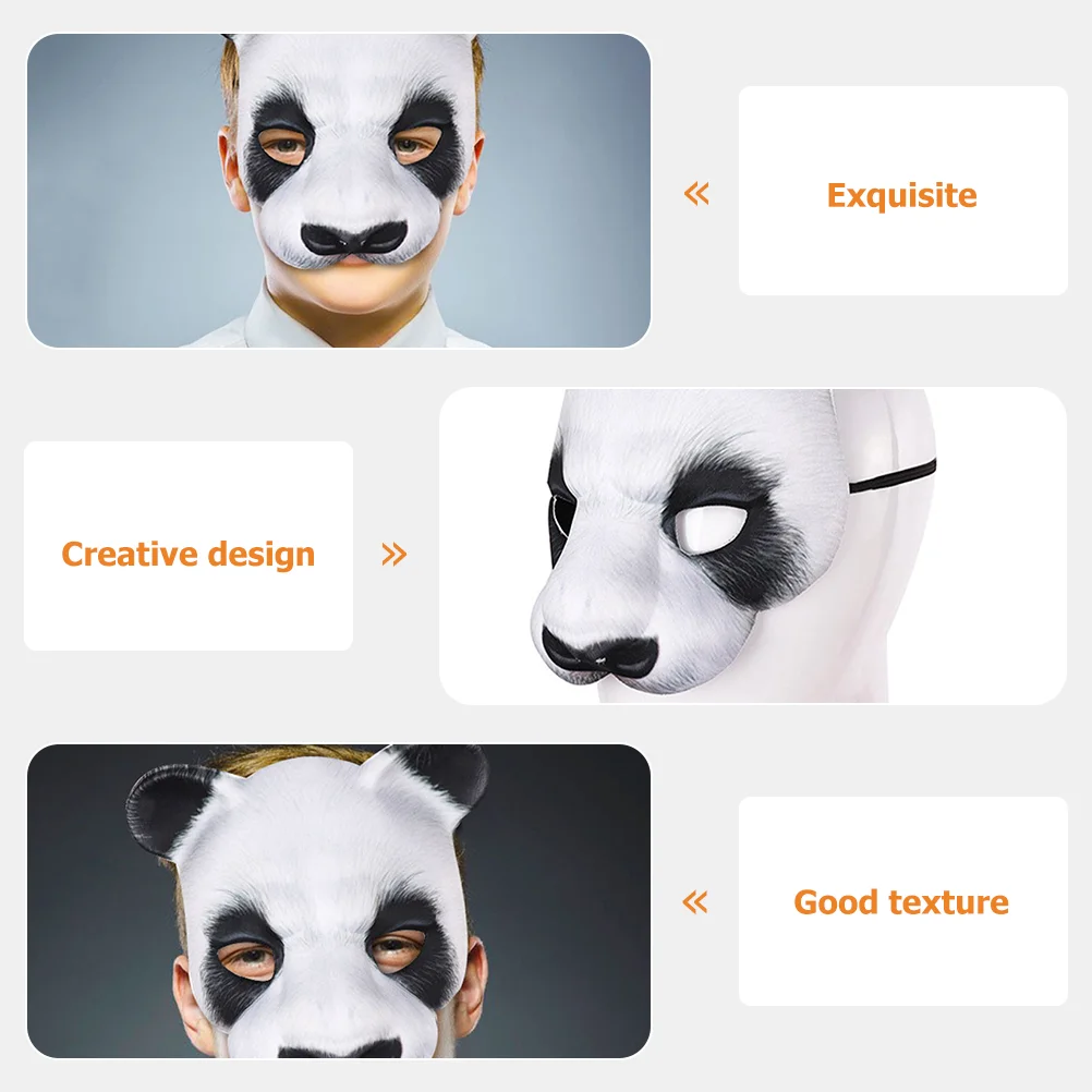 Mask Panda Kids Halloween Animal Cosplay Costume White Masquerade for Men Child