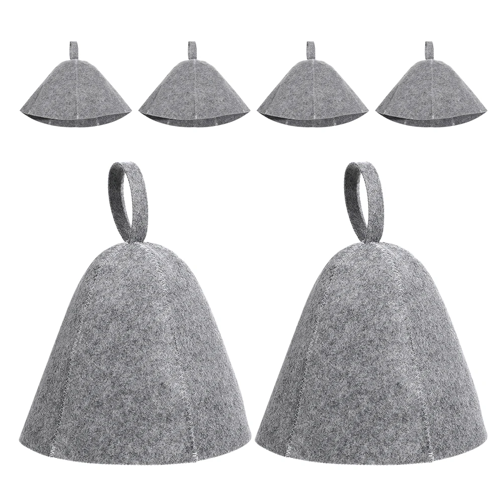 

6pcs Sauna Felt Cap Hair Sauna Hats Absorbent Heat Insulation Cover Thickened Sweat Absorbent Heat Insulation Spa Bath House Men