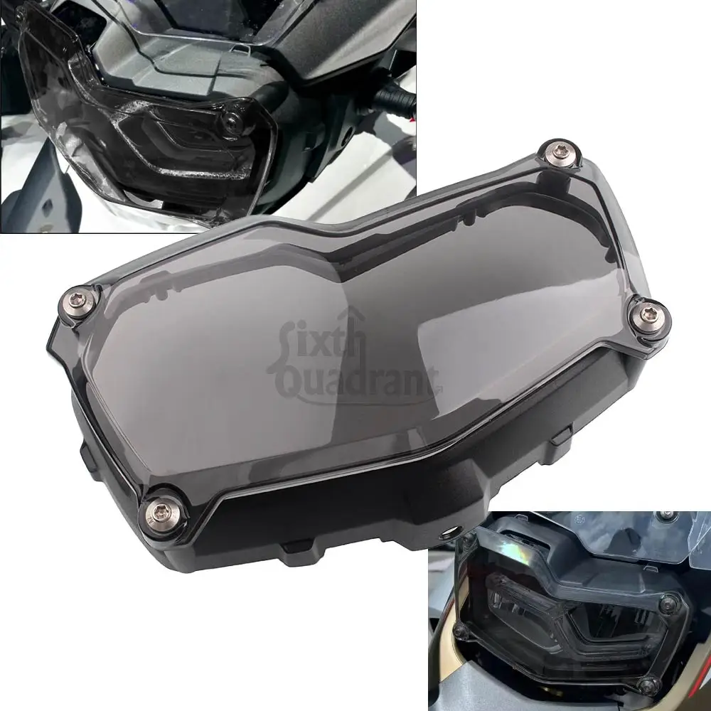 1xMotorcycle Headlight Screen Protective Cover Black+Smoke For BMW F750GS-K80 18-23 F850GS-K81 18-23 F850GS adventure-K82 18-23