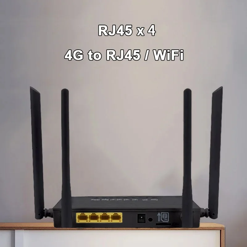 4G LTE CPE WiFi Router 300Mbps High-speed Wireless Router Wide Coverage with 4 External Antennas SIM Card Slot