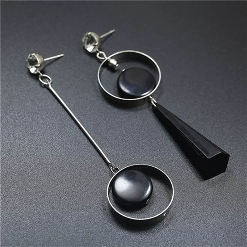 Asymmetric AB Version Circle European And American Fashion Exaggerated Long Earrings Personality Pendientes Boucle OreilleFemme