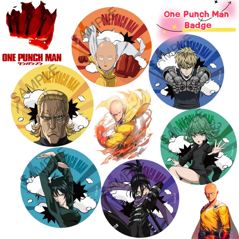 One-Punch Man Garou Saitama Genos BLAST Tatsumaki Emblema Criativo de alta qualidade Anime Cartoon Print Estudante Acessório Broche Presente