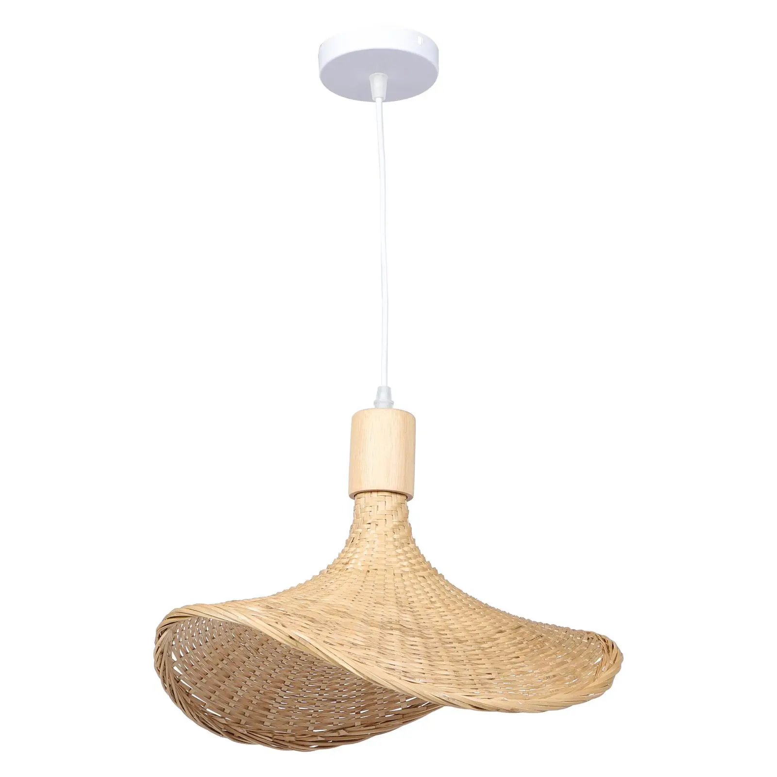 

Bamboo Chandelier Hat Ceiling Lights Straw Hats Lamp Handwoven Lampshade Room Craft Weaving Vintage Pendant Lighting