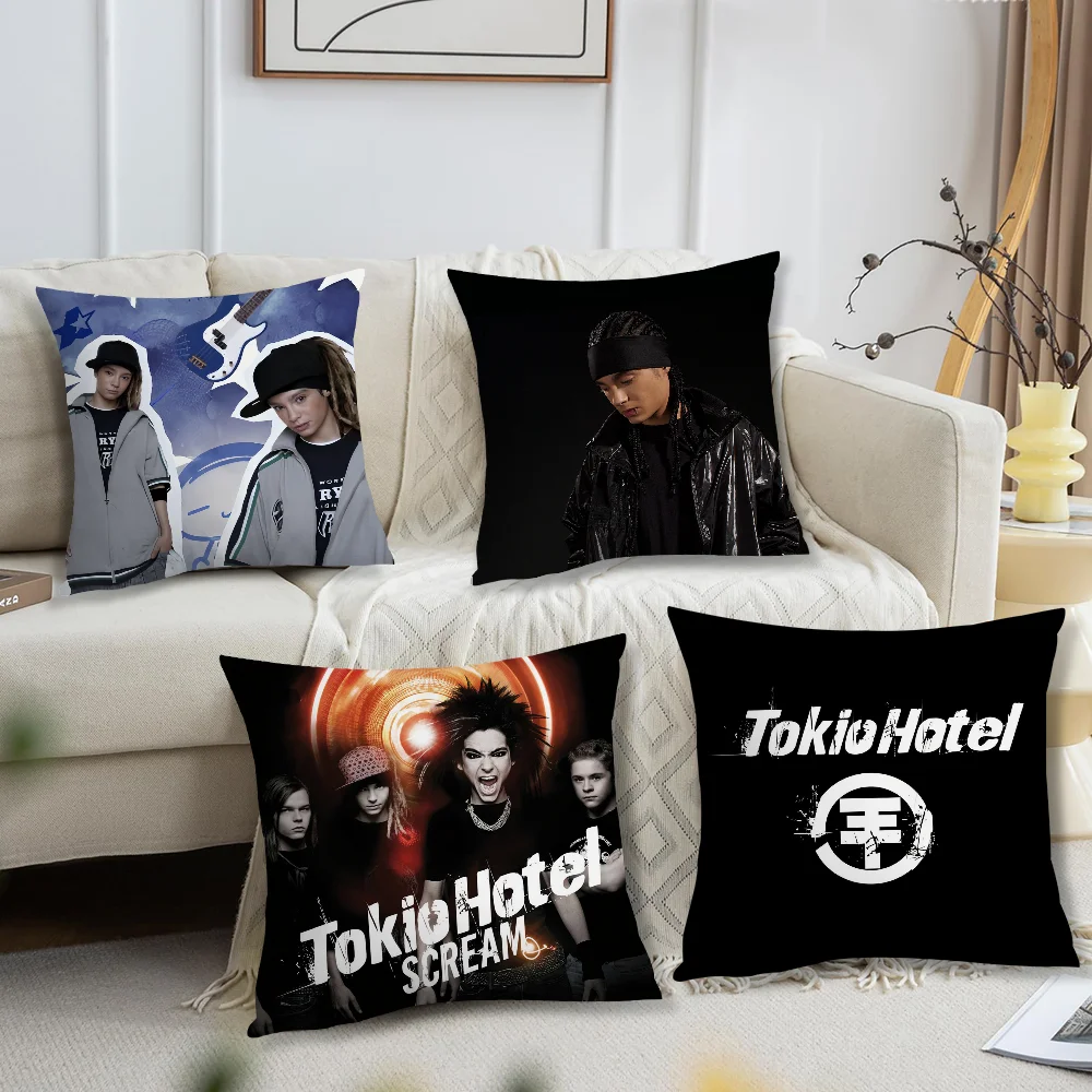 Rock Band Tokio Hotel Tom Kaulitz Pillow Case Sofa Living Room Bedroom Headboard Backrest Cushion Square Cushion Nap Time