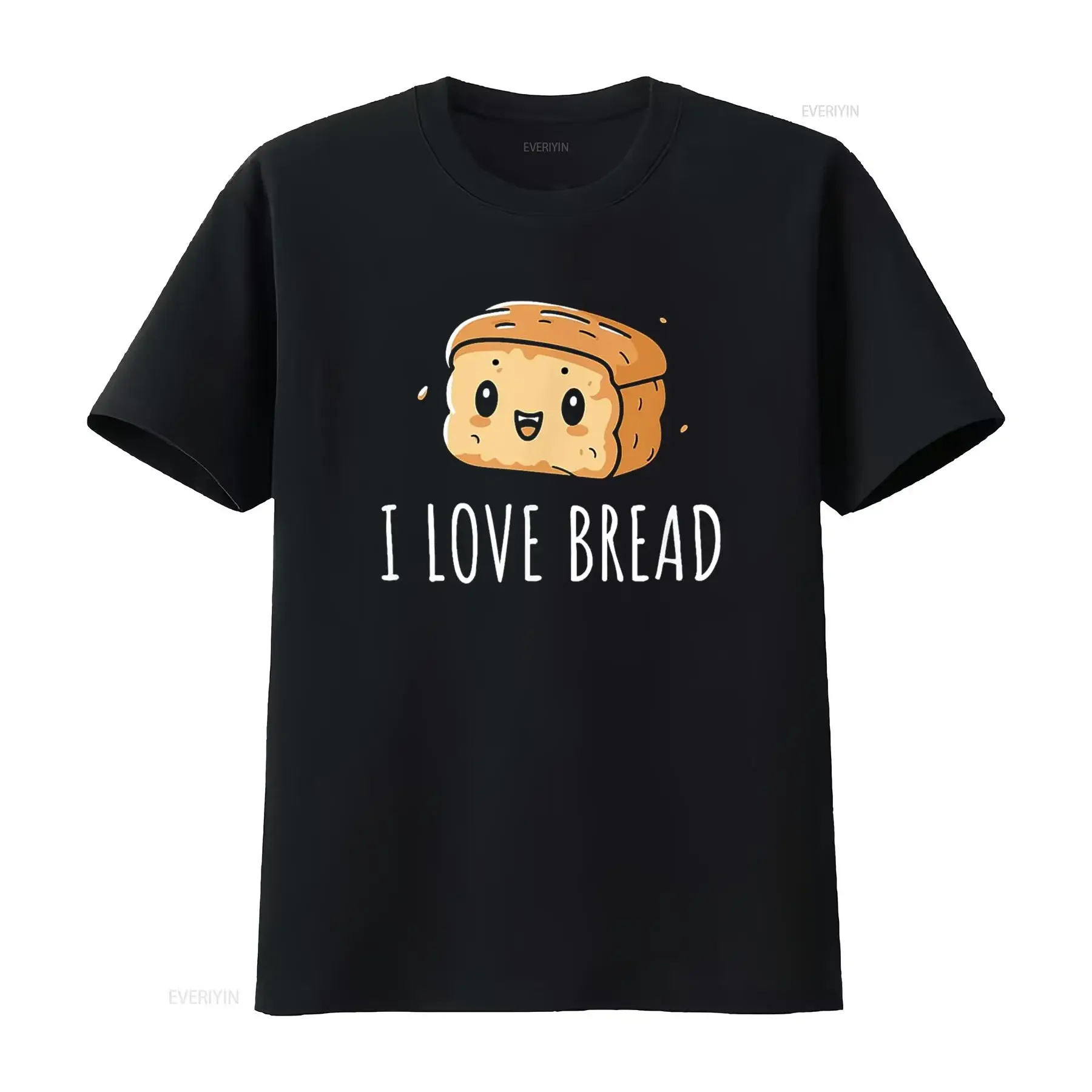 I Love Bread T Shirt vintage Washed Slightly Stylish fashion homme Top For Everyday Wear Unisex Breathable designer clothes