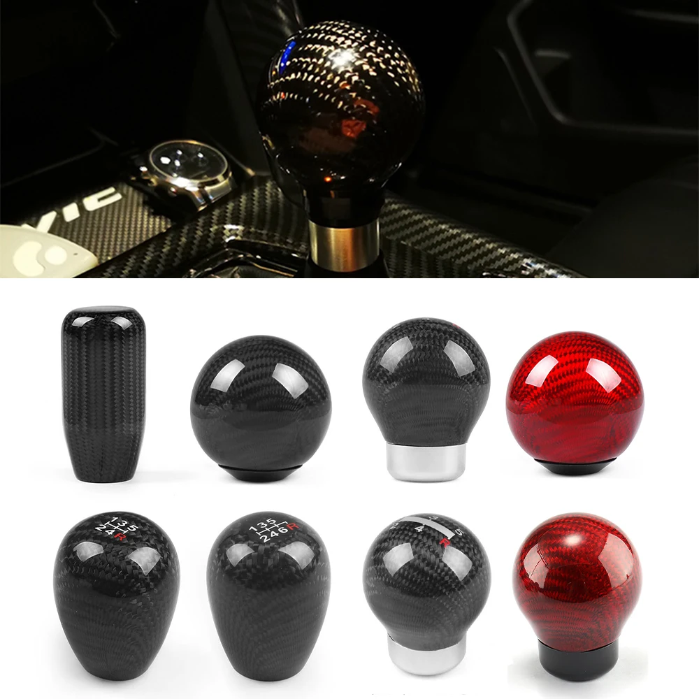 

Racing Real Carbon Fiber Shift Knob Handle Manual Transmission Shift Lever Handle Spherical Shift Knob Handle