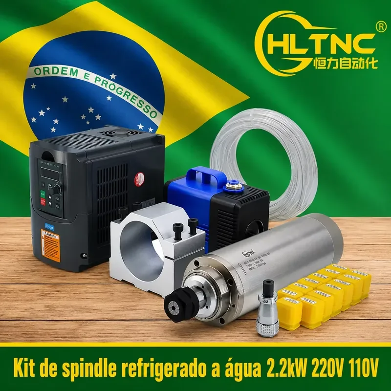

Brazil Shipped 2.2kw 220V 110V Water-cooled Spindle WITH VFD Kit Metal Milling Spindle Motor for Cnc Router