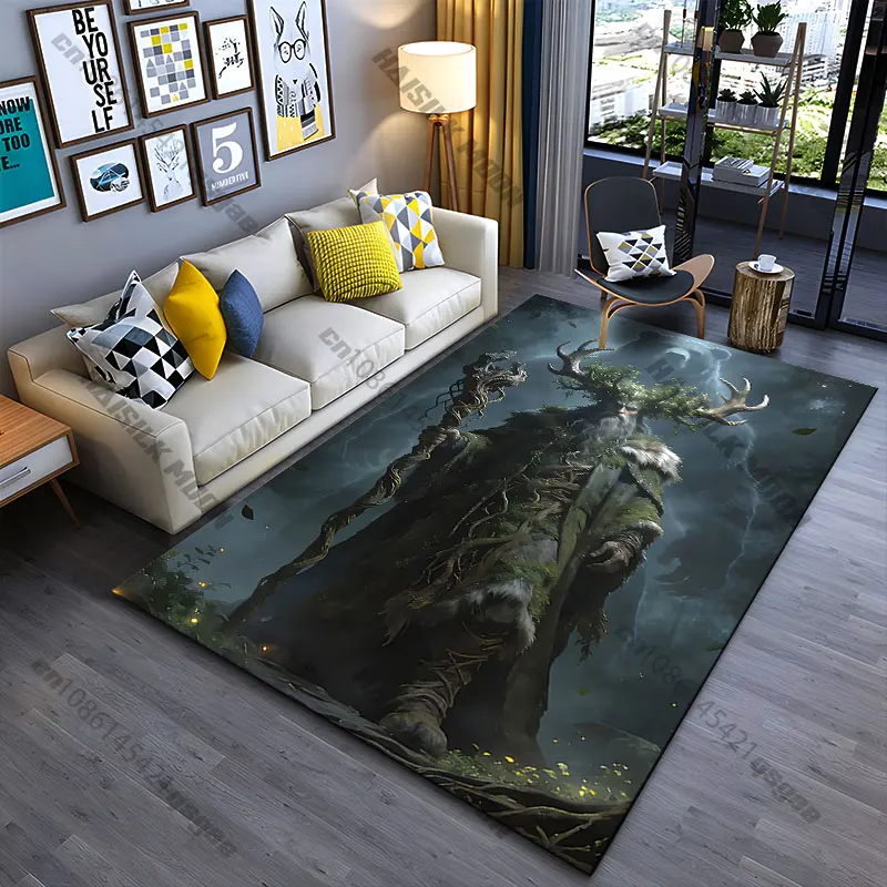 Nature magic power ancient spirit carpet Yoga living room room decor children's crawling mat doormat area rug games mat
