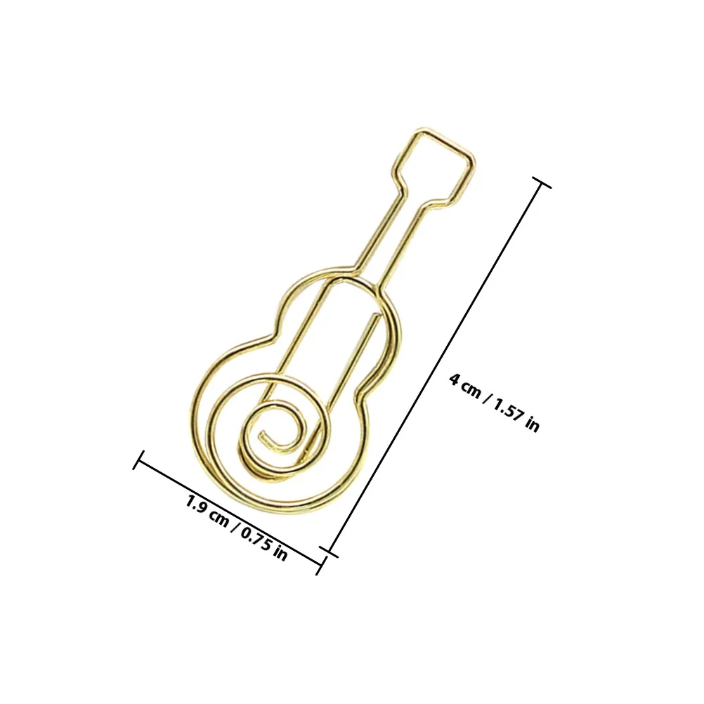 40Pcs Guitar Design Paper Clips Fun Musical Instrument Bookmark Clamps Decorative Small Binder Clips for Home Study Organization