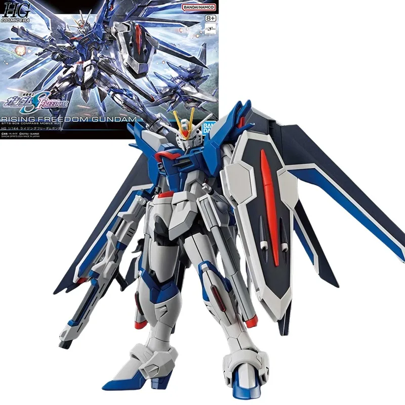 Bandai oryginalna IMMORTAL JUSTICE GUNDAM RISING FERRDOM GUNDAM HG Anime figurka montaż zabawki modele ozdoby prezent dla dzieci