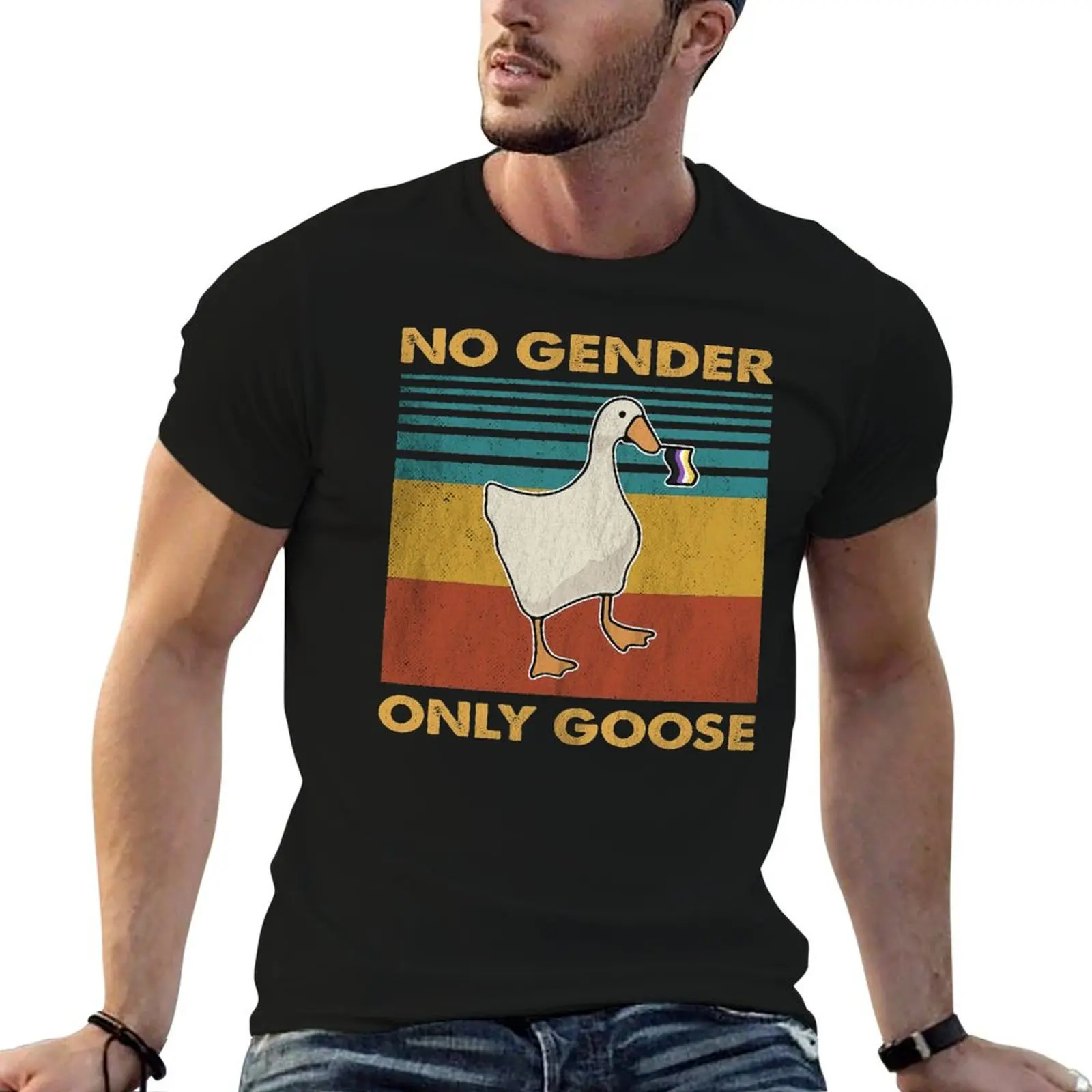 

Gender Duck Genderqueer Pride Shirt cotton man And T-Shirt quality high Only No shirt Nonbinary t Goose