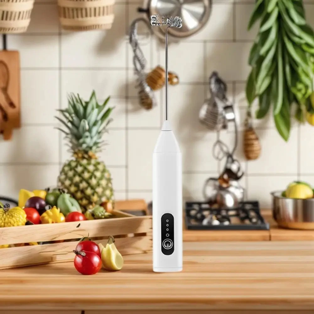 ミニハンドヘルドミルク泡立て器、卵ビーター、ミキサー、充電式ポータブル飲料ジャムコーヒーマシン、3段階速度調整家庭用キッチンフードミキサー