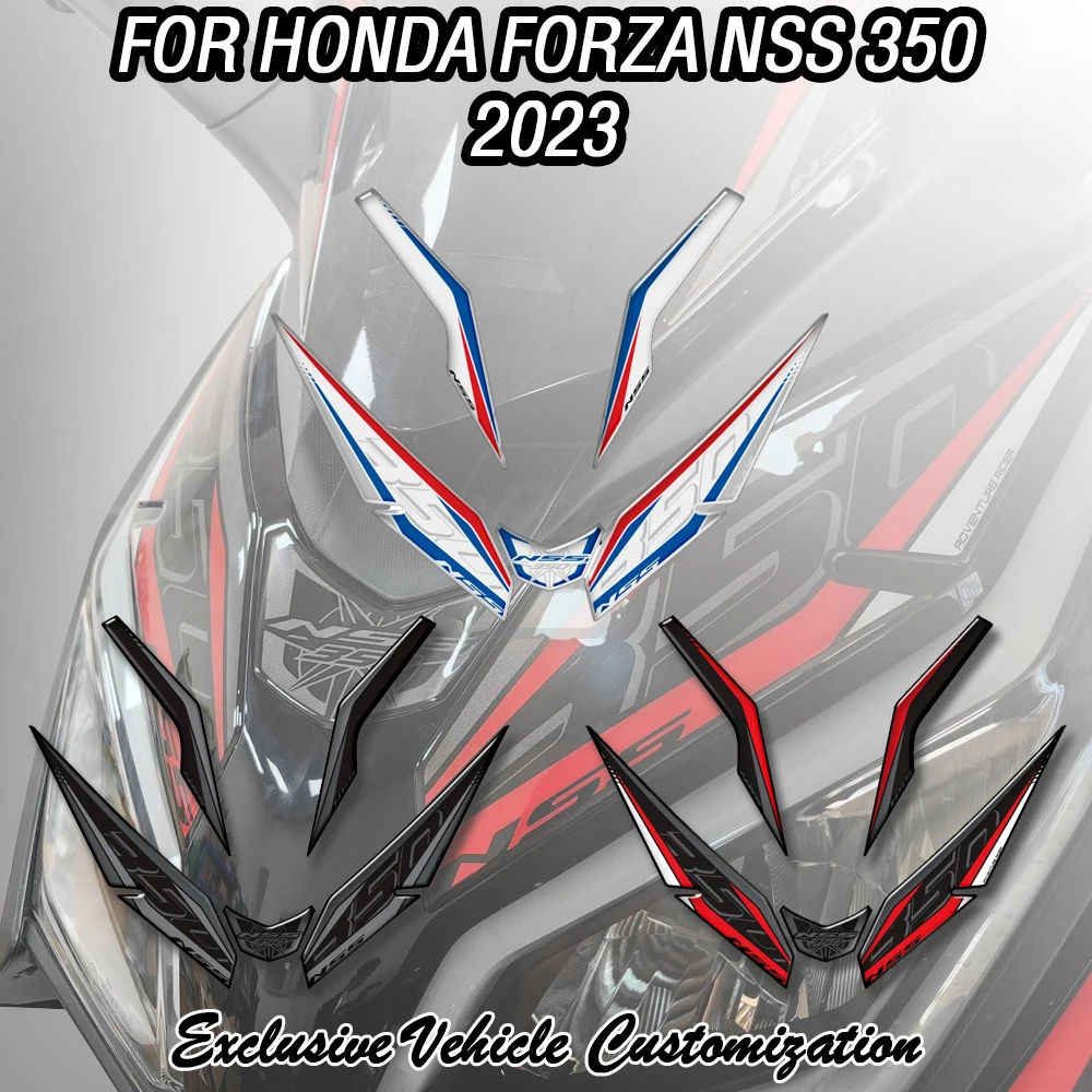 

3D Resin Motorcycle Modification Front Trim Sticker for Honda Forza NSS 350 Starting from 2023