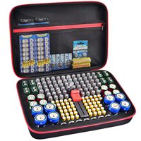Battery Organizer Case, Batteries Storage Holder Container with Tester Checker.Garage Organization Box for AA AAA 9V C D Lithium