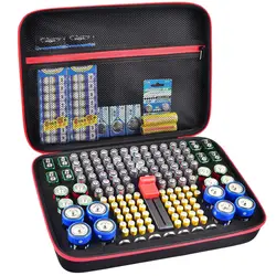 Battery Organizer Case, Batteries Storage Holder Container with Tester Checker.Garage Organization Box for AA AAA 9V C D Lithium